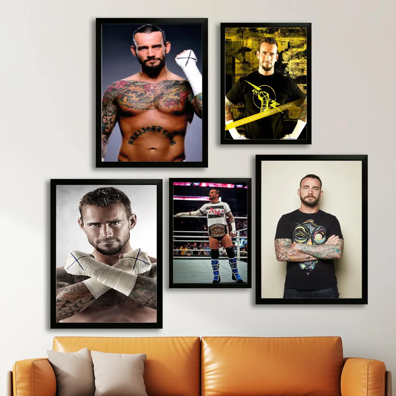 cm punk Wrestler Canvas Art Poster and Wall Art, Picture Print, Modern Family, Bedroom Decor, Posters,Decorative painting