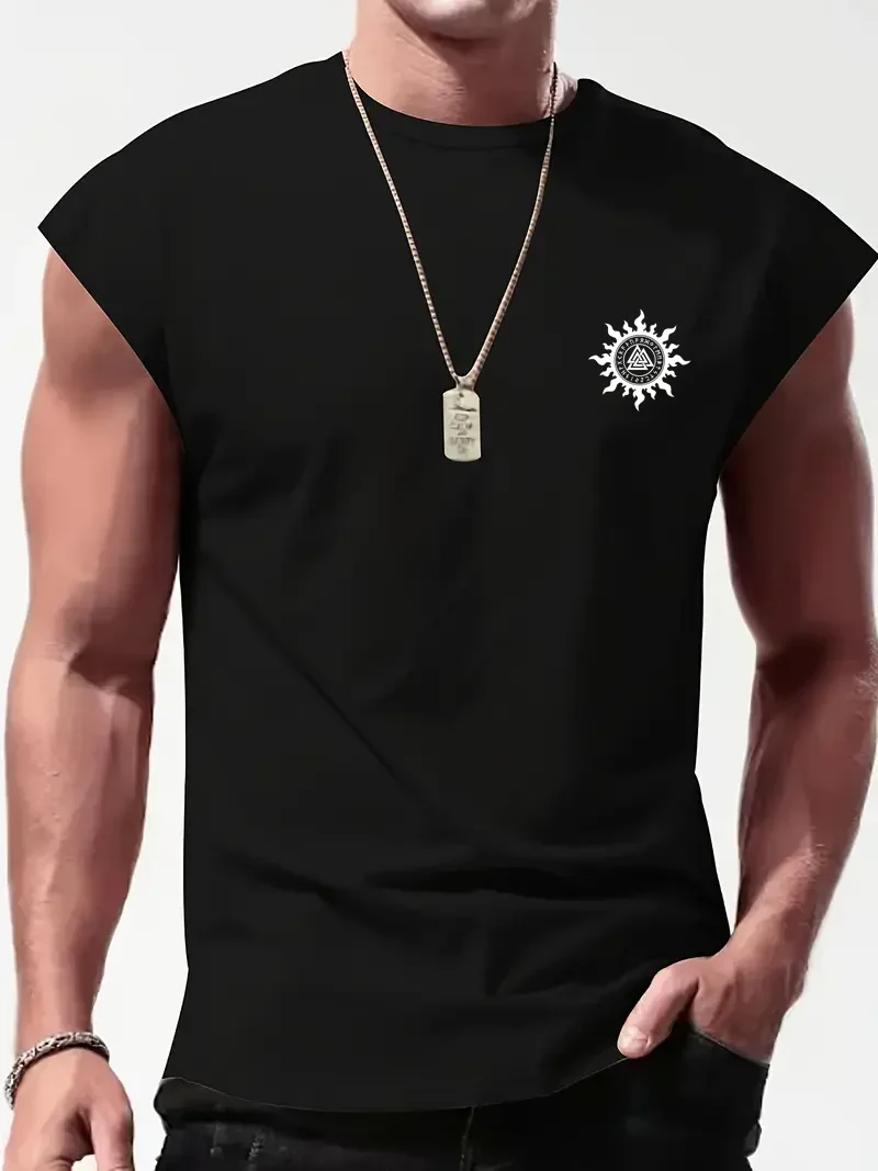 Muscle Fit Workout Sleeveless Fitness T-shirt Oversized Men's Bodybuilding Casual Sports Loose Men's Sleeveless Bottoming Shirt