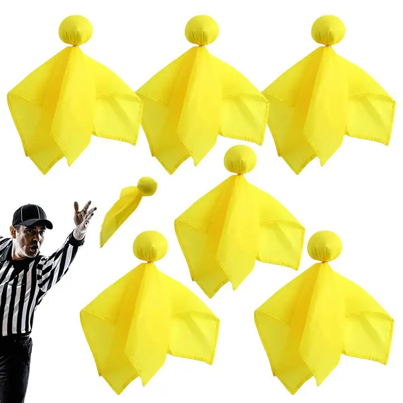 Football Flag 6pcs Lightweight Sports Referee Penalty Flags Reusable Yellow Football Throwing Flag Multifunctional Football