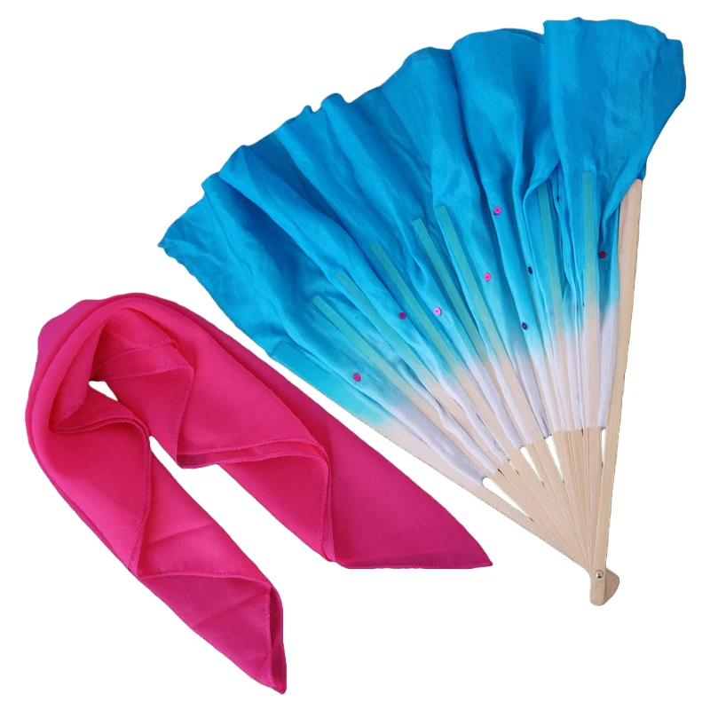 

Women's 41Cm Silk Belly Dance Veil 100% Real Lightweight Colorful Stage Costume Accessory for Yangko Wedding Party