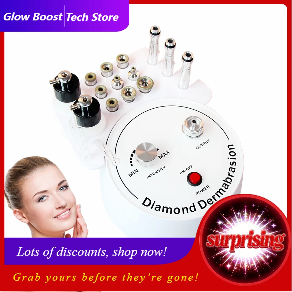 

NYAOKO 3 in 1 Diamond Microdermabrasion Beauty Machine Vacuum Suction Tool Water Spray Facial Moisten Face Exfoliate Skin Peelin