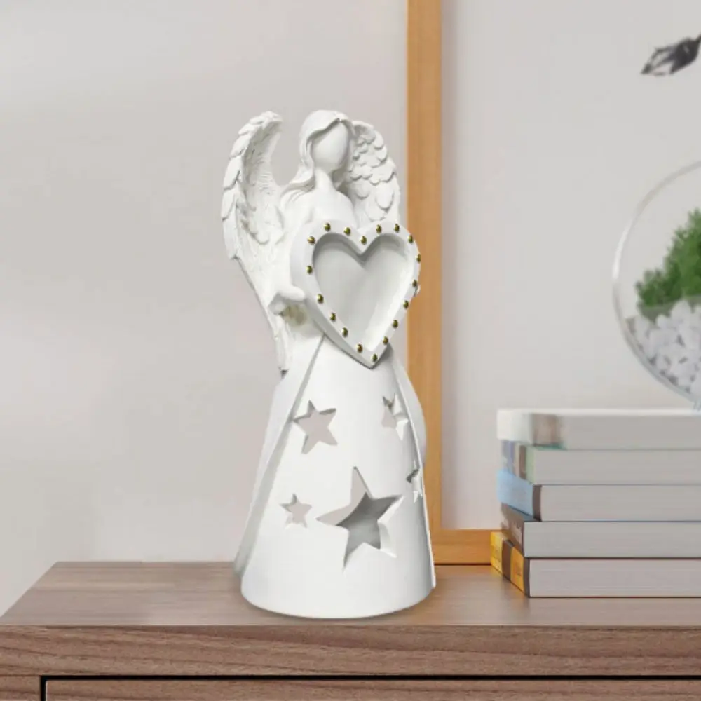 

Angel Candle Holder Exquisite Angel Candle Photo Frame Unique Handmade White Angel Candlestick Angel Ornaments Mother's Day