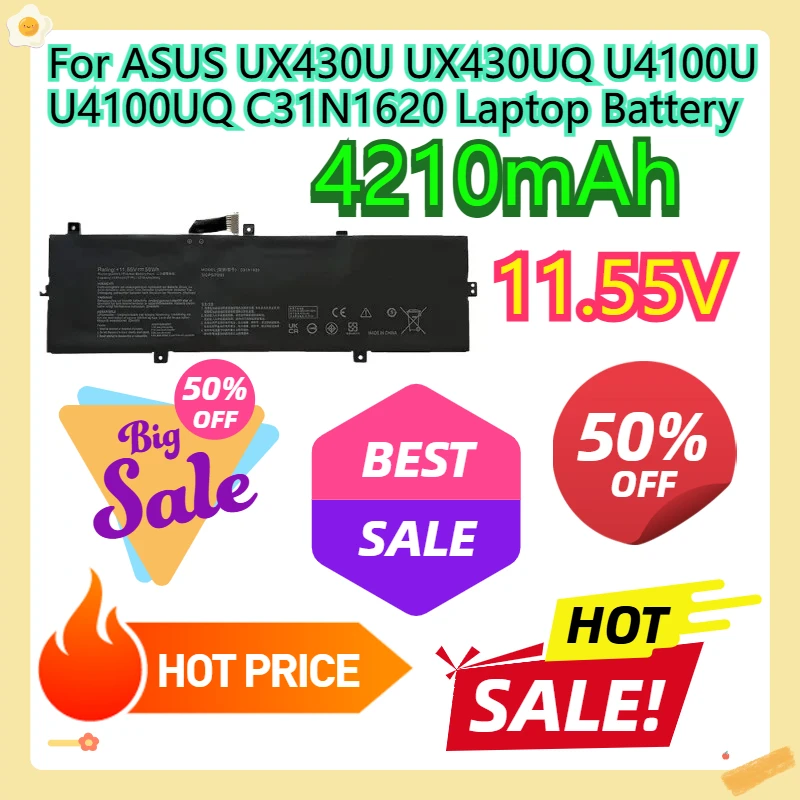 

For ASUS UX430U UX430UQ U4100U U4100UQ C31N1620 Laptop Battery