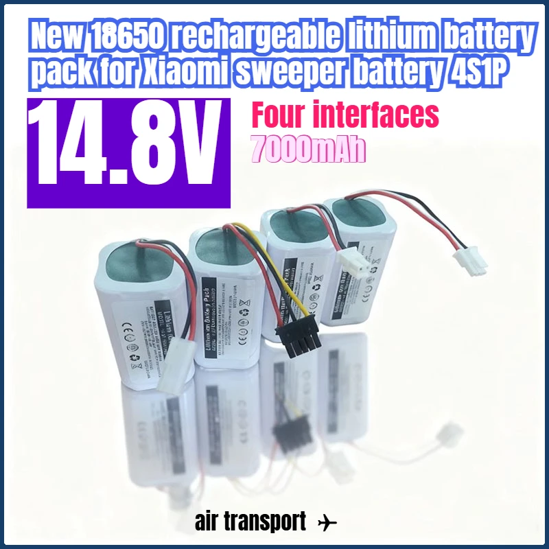

Band new 18650rechargeable lithium battery pack For Xiaomi sweeper battery 14.8V 2600mAh-7000mAh four interface adaptations 4S1P