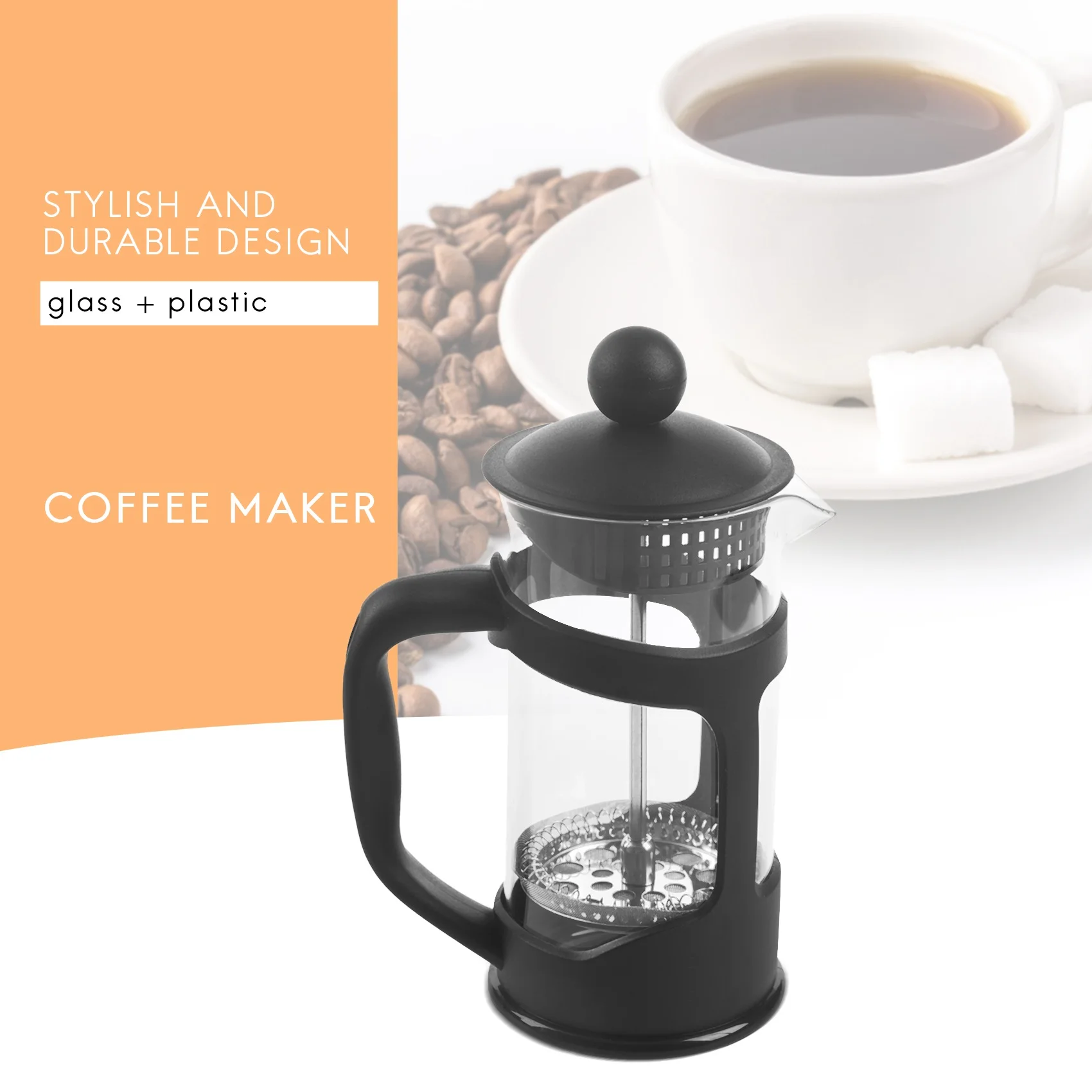 French Coffee Maker Small French Press Perfect for Morning Coffee Maximum Flavor Coffee Brewer With Superior Filtration-A70Z