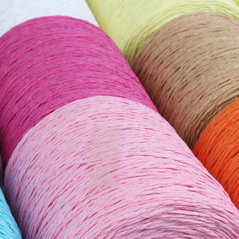 280-300M/roll Raffia Paper Knitting Yarn for DIY Woven Straw Cap Crochet Thread Hand Knit Hat Handbag Sewing Accessories