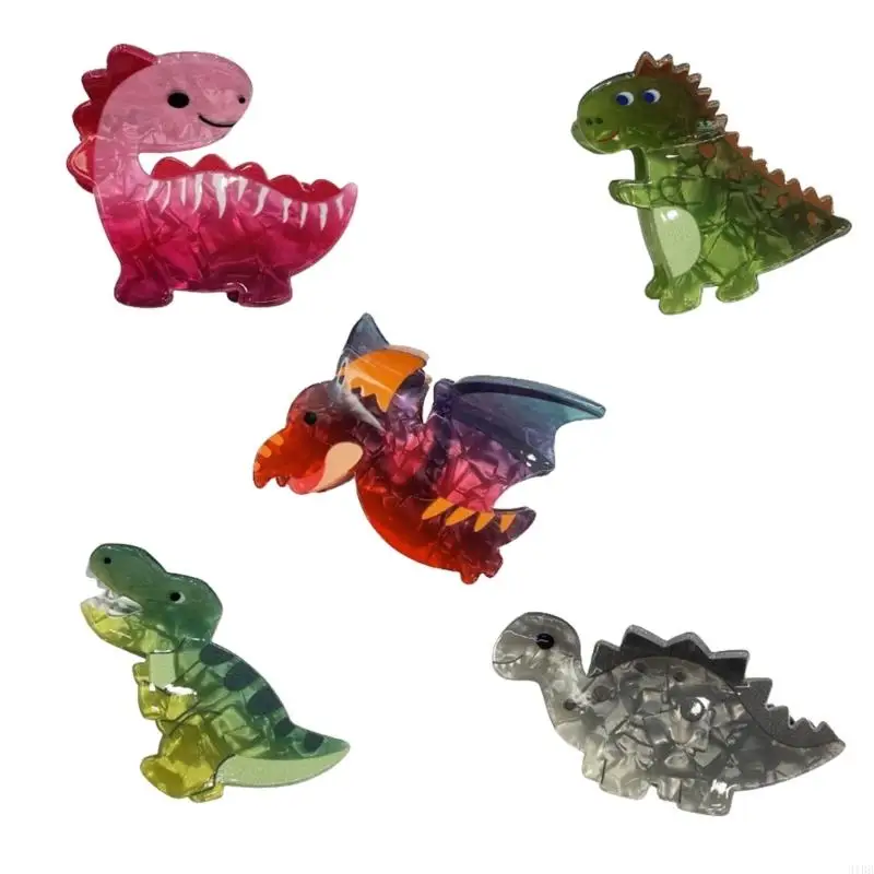 

31BB Cute Acrylic Hair Claw Clips Funny Dinosaurs Hair Catch Barrette Large Hair Clips Nonslip Strong Hold Hair Accessories