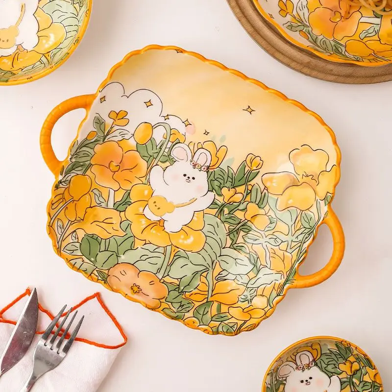 

Cartoon household fruit plate ceramic high value western dinner plate tableware столовый сервиз тарелок