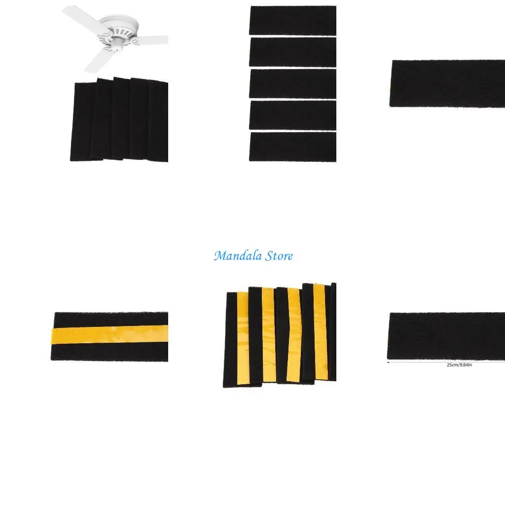 

U2JC 5pcs/set Effective Ceiling Fan Filter Lightweight Ceiling Fan Filter Adhesive Fan Filter 5pcs/set Enhances Indoor Air
