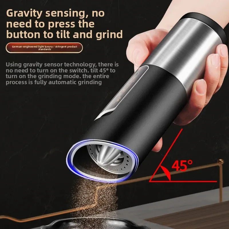 Electric grinder pepper grinder gravity-sensing grinding machine multi-purpose spice grinder