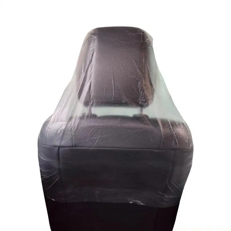 

J0MA 140x80cm Transparent Car Covers Disposable Vehicle Dustproof Covers Car Protector Plastic Cover 100pcs