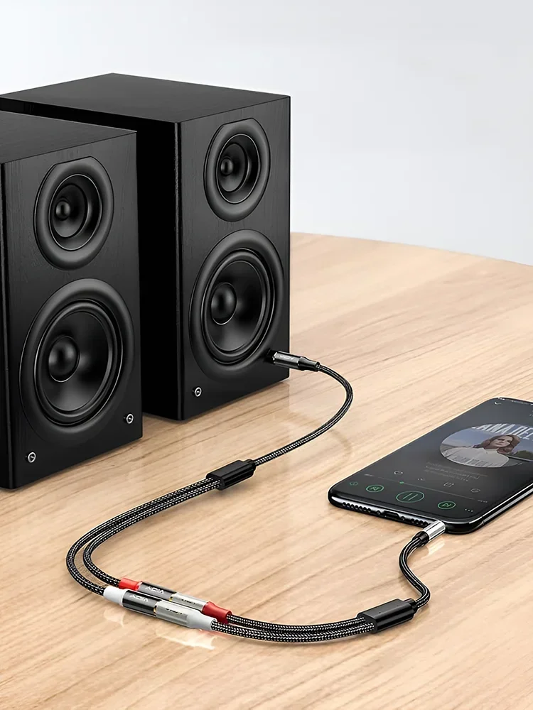 Câble de caisson de basses adaptateur RCA Y, Double blindage 1RCA mâle à 2RCA mâle, câble Audio stéréo pour caisson de basses DVD TV Amp Home cinéma