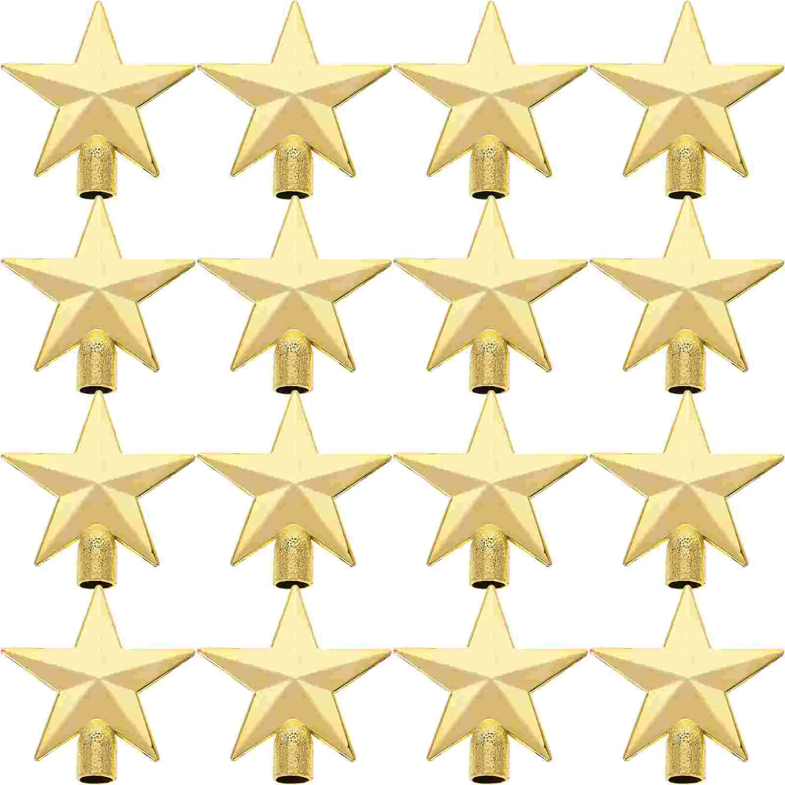 20 Pcs Small Christmas Trees Mini Top Star Xmas Ornament Vintage Topper Golden Father