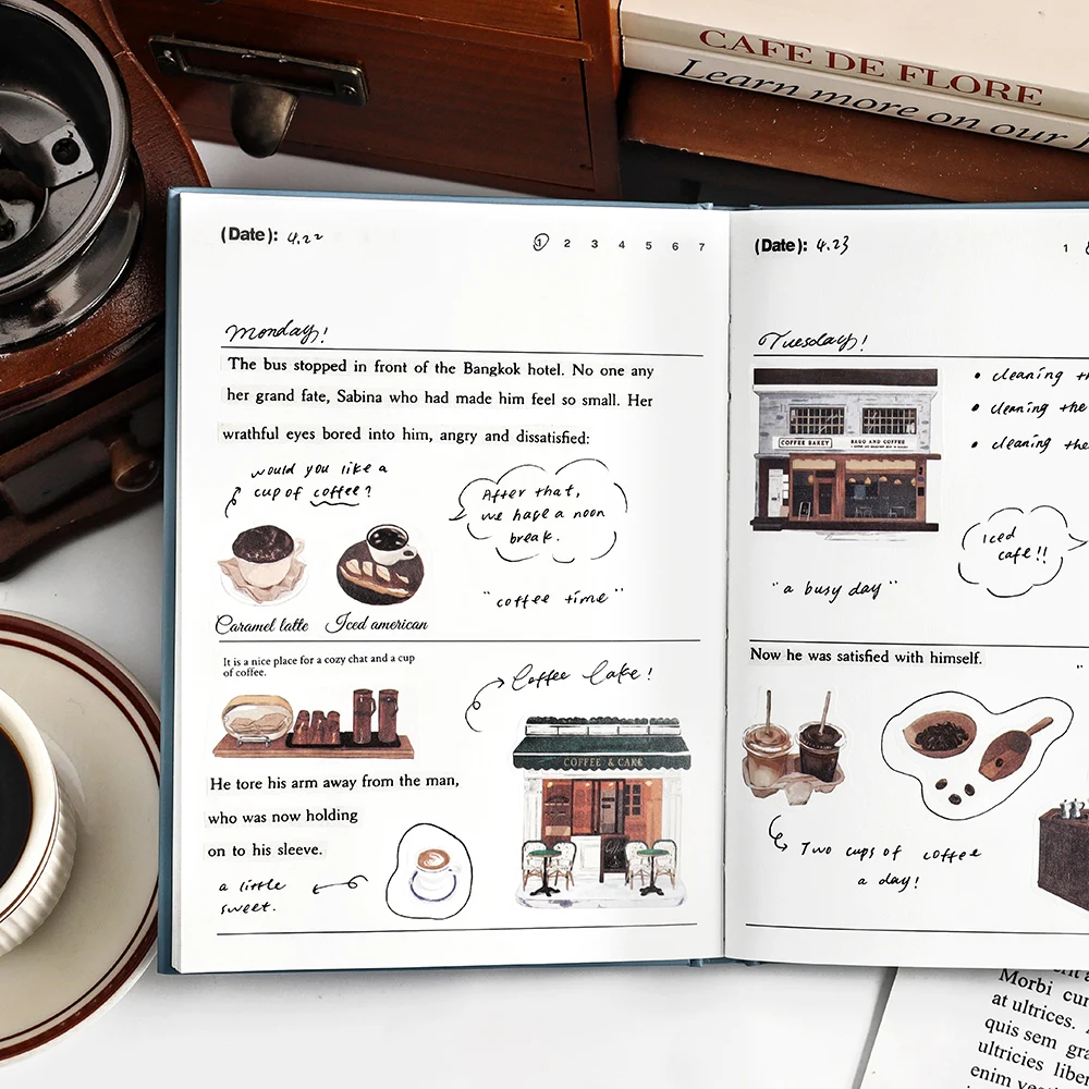 16Packs/Lot Time Story Series Serie Retro Paper Message Papermasking Washi Sticker