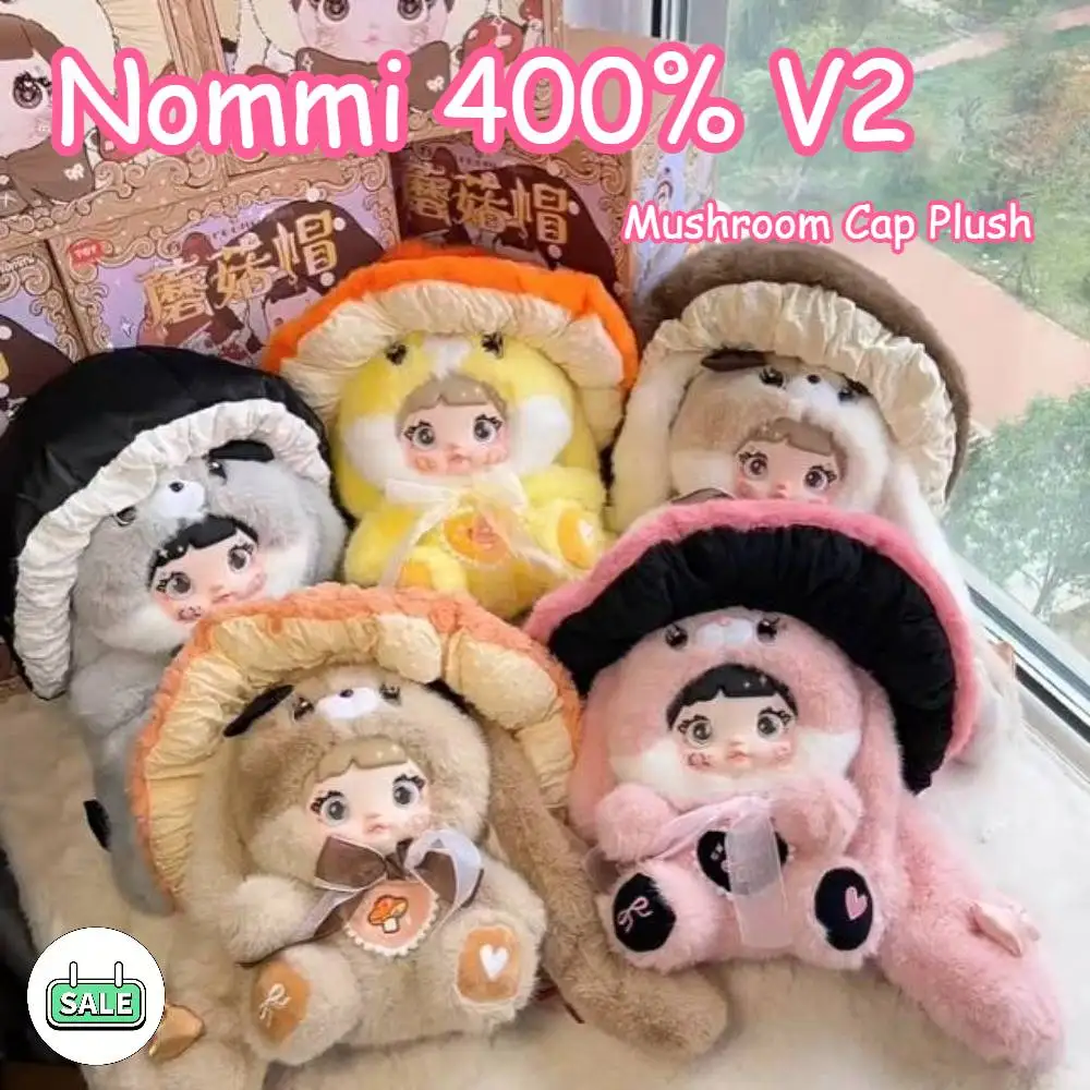 

Nommi 400% V2 Mushroom Cap Plush Series Blind Box Vinyl Face Mystery Box Doll Toy Anime Character Sleep Companion Doll Gifts