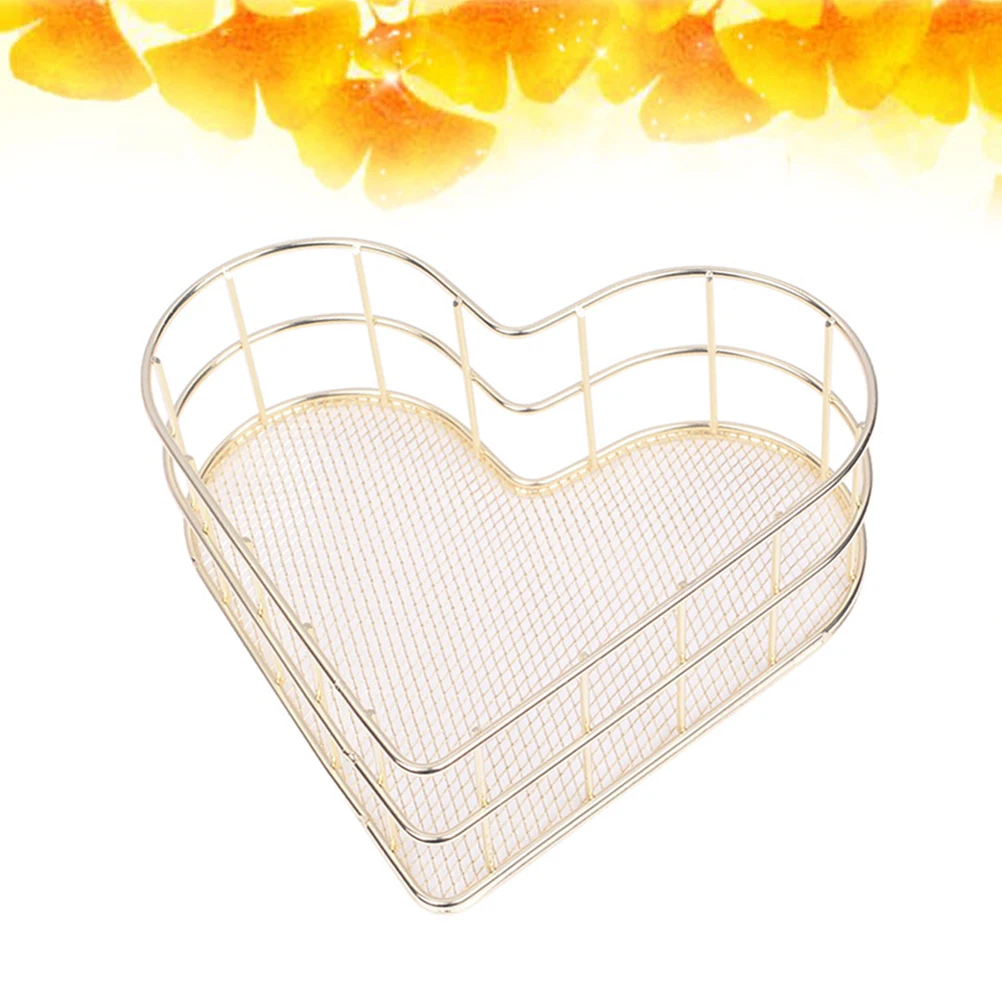 

Wrought Iron Storage Basket Key Tray Heart Picnic Decor Shape Dressing Perfume Fruit