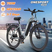 ONESPORT OT05 Electric Bike 250W Motor 36V18.2Ah Battery EBIKE 27.5 inch Tire aldult Hydraulic Disc Brake City Electric bicycle