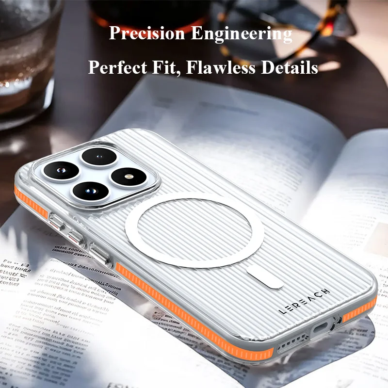 LeReach For Xiaomi 17 5G TOC ICICLE Magnetic Case 3D Anti-Slip Side Grips Micron-Level Frosted Magsafe Back Cover Protection