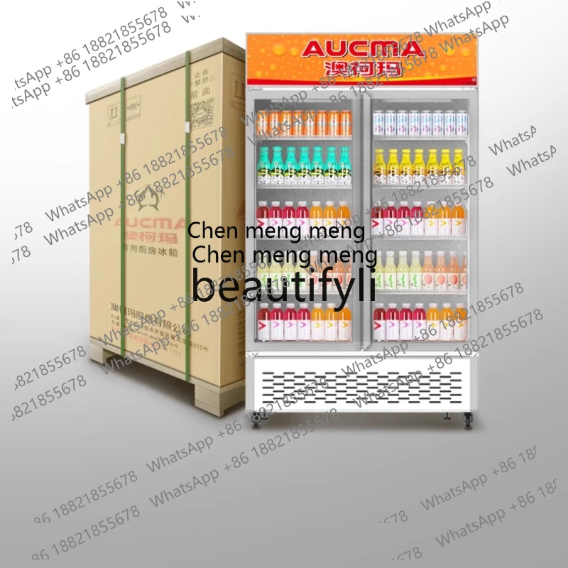 

Zi5556New arrive SC-800 Commercial Refrigerated Display Cabinet Freezer Fresh-keeping Double Door Vertical Air-cooled Beer Bever