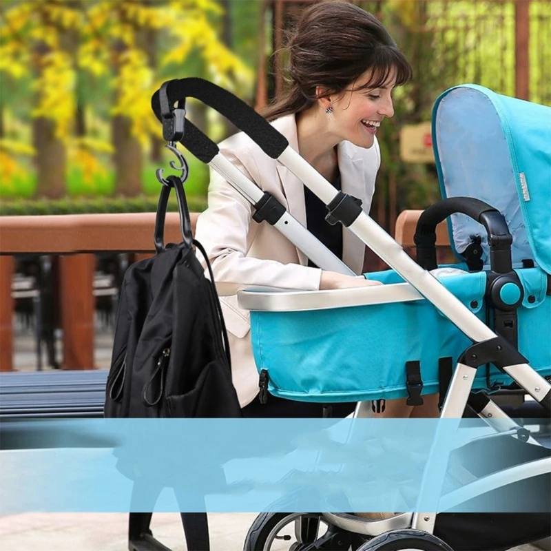 Gancho duradero para bolsa pañales, colgador para bolsa compras para cochecito bebé, accesorios para silla ruedas