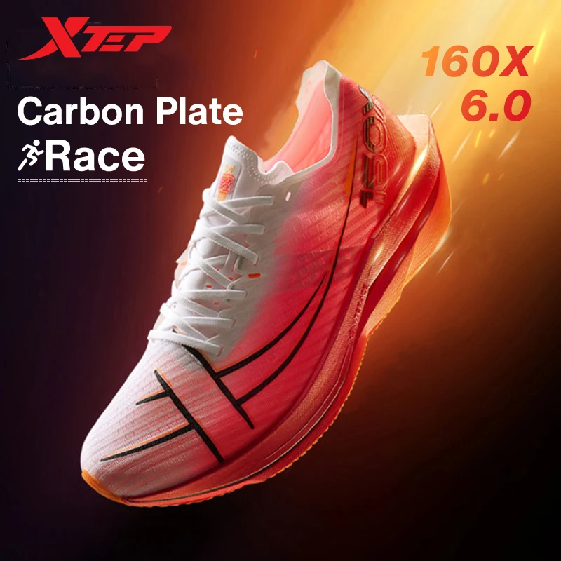 Xtep 160X 6.0 Running Shoes Professional Marathon PB Carbon Plate For Men Cushioning Shock Absorption Sneakers 976319110057