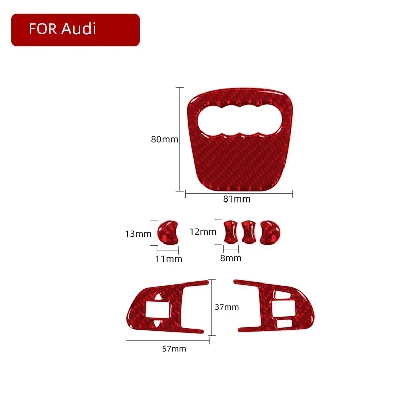 1SET Car Steering Wheel Ring Trim Carbon Fiber Sticker Cover  For Audi A4 B8 8K A6 C6 4F Q5 8R Q7 4L A3 Auto Accessories