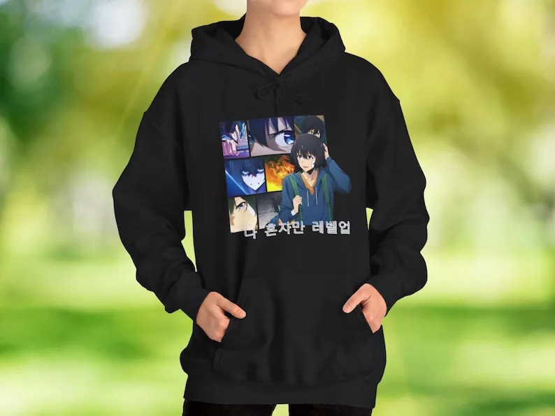 Solo Leveling Only 1 Level Up Sung Jinwoo hoodie Gift for her Gift for friends Funny gift Webtoon Unisex hoodie