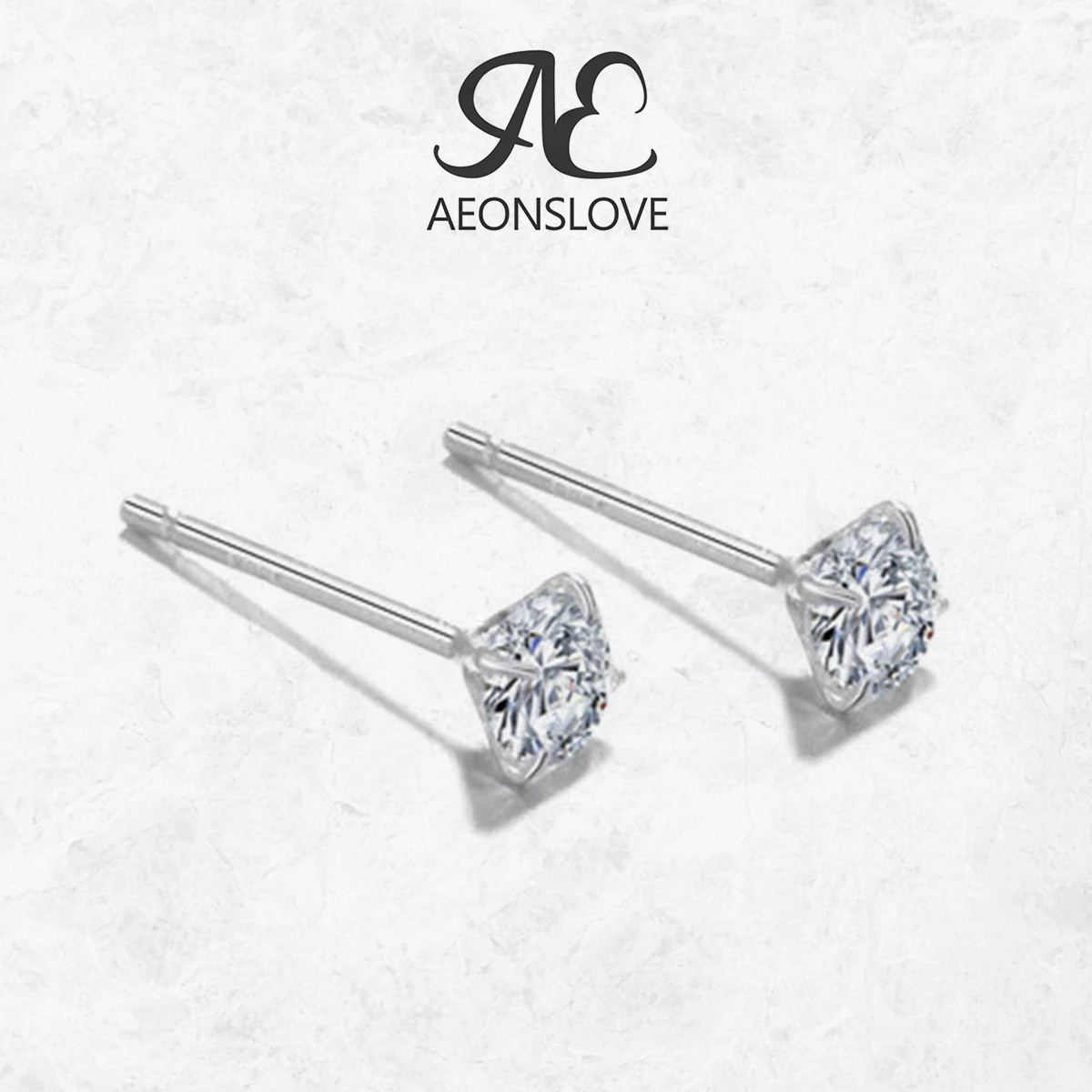 

AEONSLOVE Hypoallergenic S999 sterling silver Round CZ Stud Earrings Sensitive Ear silver jewelry for Men Women 4MM