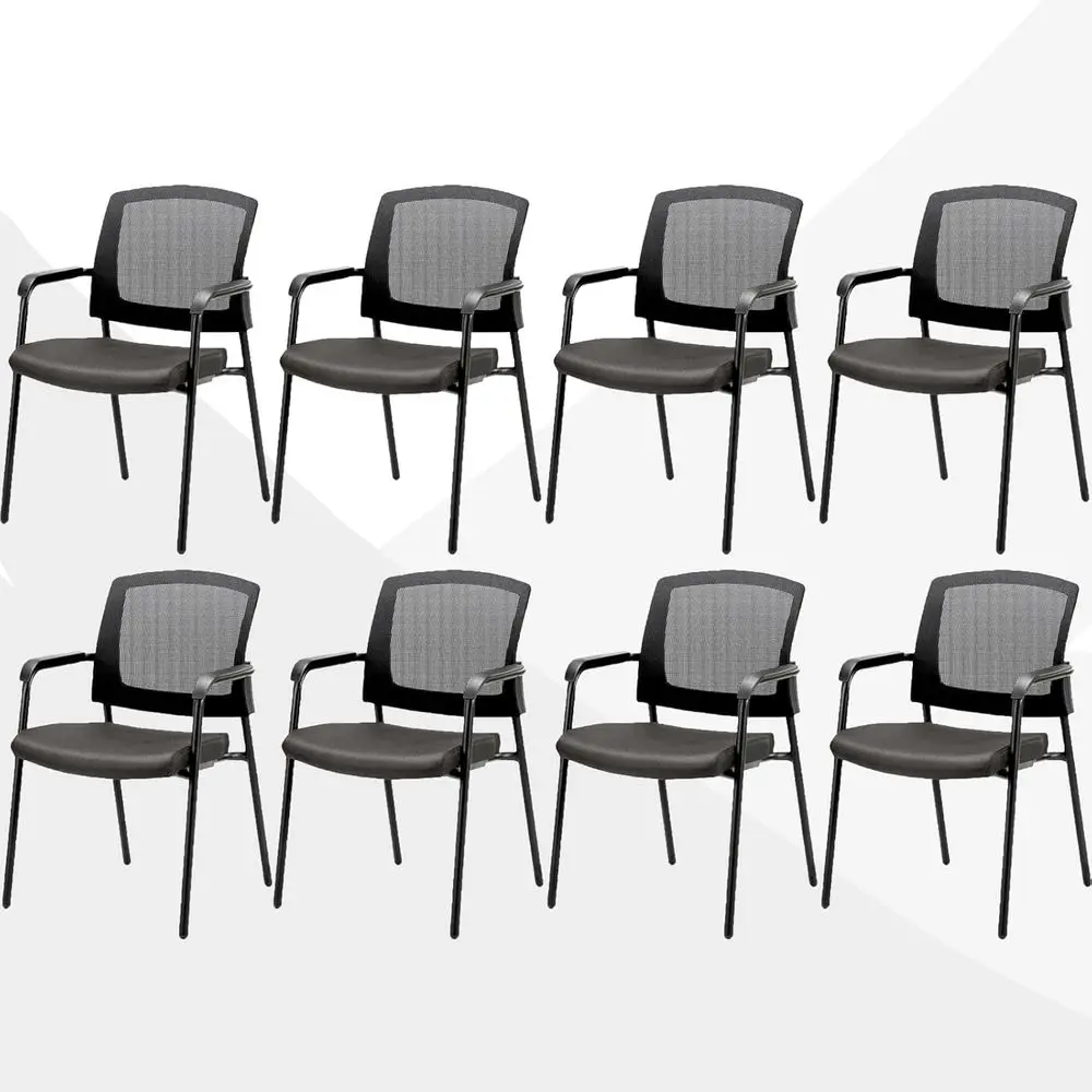 

Mesh Back Ergonomic Stacking Chair with Padded Seat for Office Conference Waiting Room, Gray (8 Pack)