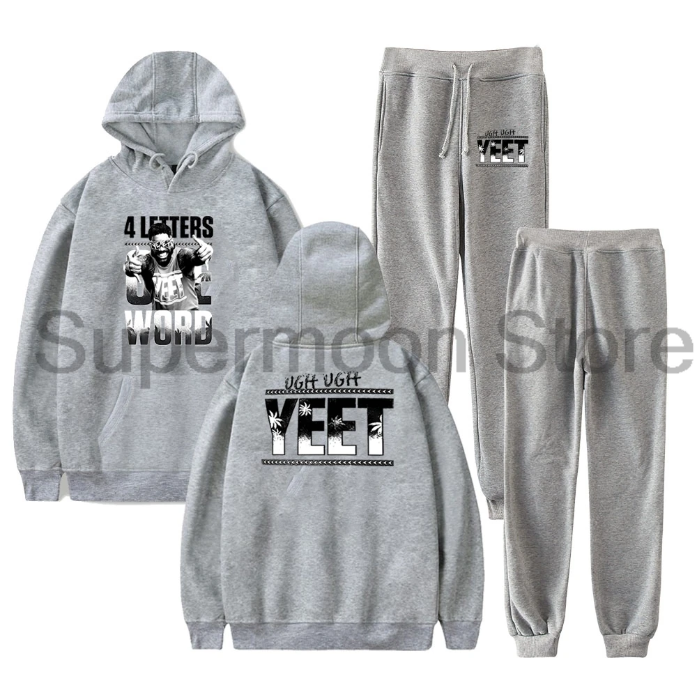 Jey Uso أربعة رسائل كلمة واحدة Yeet هوديس بنطال رياضي قطعتين مجموعة بلوزات + Sweatpants النساء الرجال الزي مجموعات #5