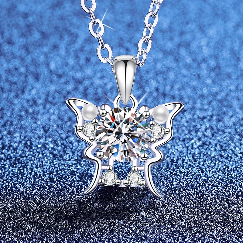 

Mozambique Stone Necklace Platinum PT95018k Gold Necklace Female Butterfly Mini Bead Design Sensation Mozambique Stone Necklace