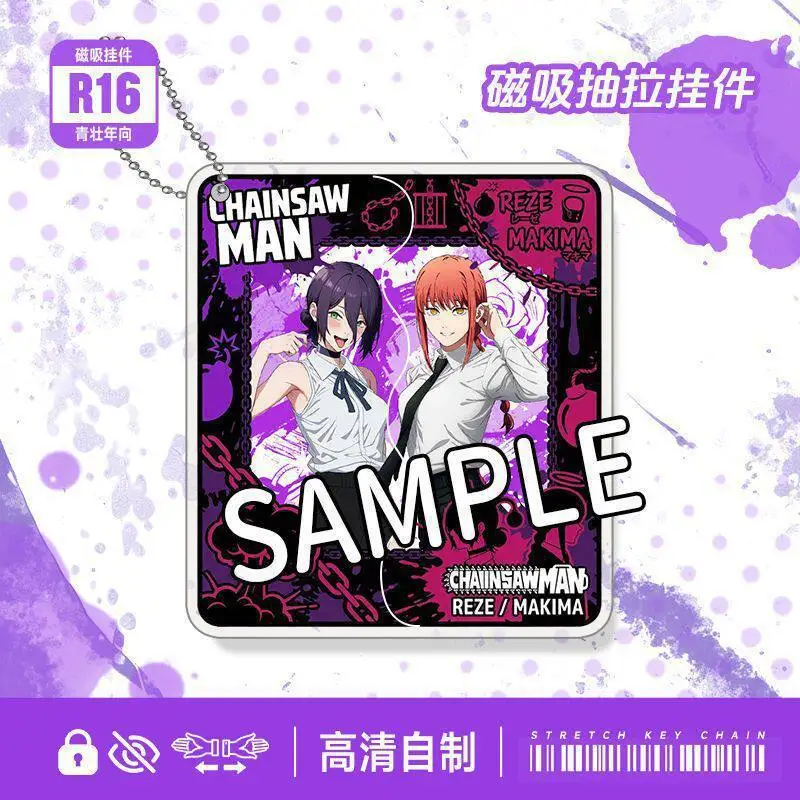 NEU Anime Makima Reze Cosplay Magnetischer Acryl-Durchziehkartenanhänger Schlüsselanhänger Schlüsselring Lolita Geschenk – Detail 3