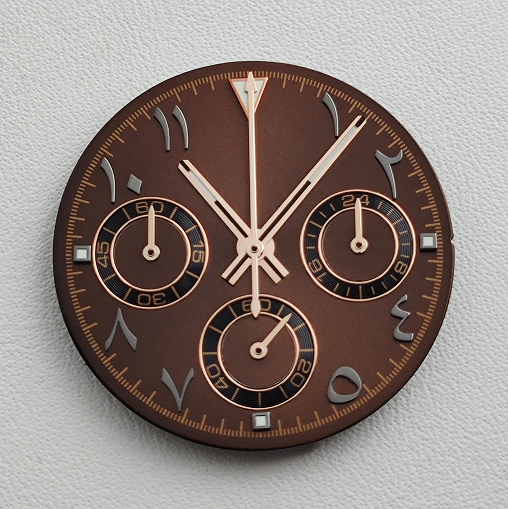 29mm VK63 Dial Arabic numeral dial Watch Dial Quartz watch Black white dial band suitable for VK63 movement modified watch parts