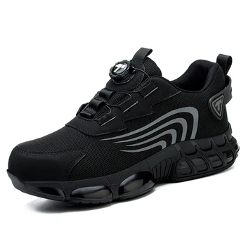 Rotary Button New Safety Shoes for Men, Anti-Impact and Anti-Piercing Work Shoes,…
