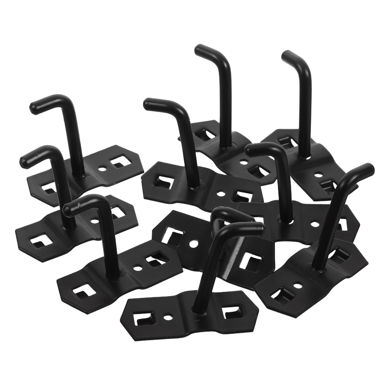 

10pcs Hole Heavy Duty Hook Brackets Pegboard Hooks Heavy Duty Metal Wall Shelf Brackets Black Storage Tool Hanging Accessories
