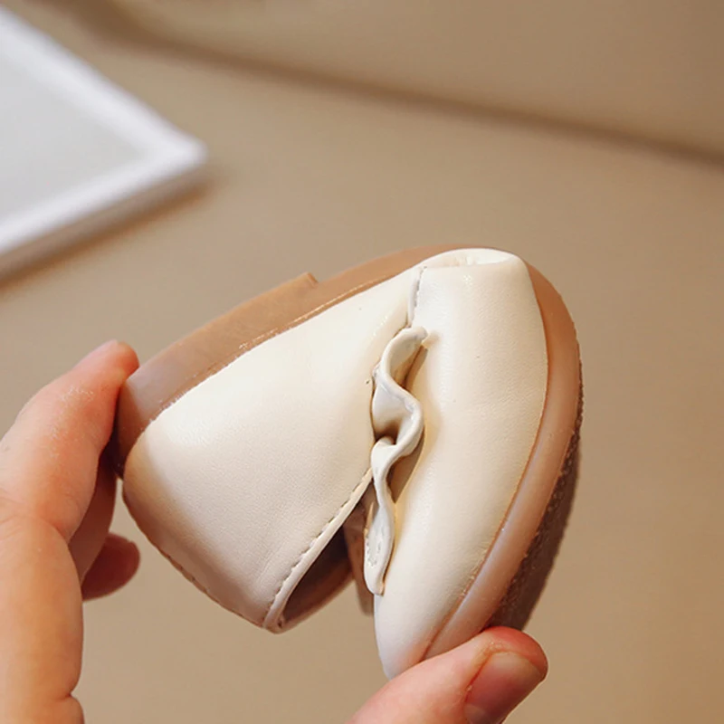 Frühling Herbst Mädchen Lederschuhe mit Bogen knoten Prinzessin süßen Einzels chuh niedlichen weichen bequemen Kinder wohnungen Kinderschuhe