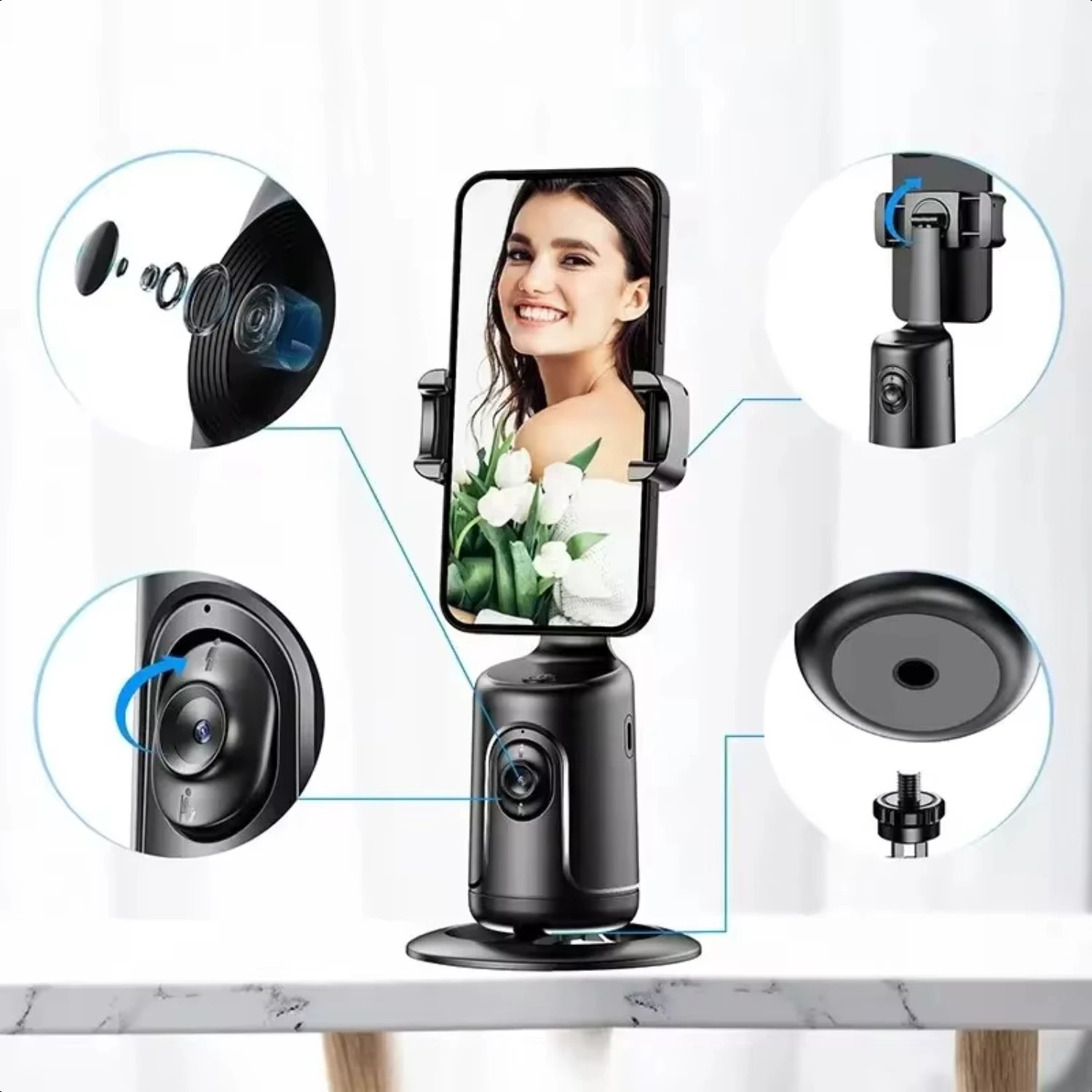 Auto Face Tracking Gimbal  AI Smart Gimbal Face Tracking Auto Phone Holder  Smartphone Video Vlog Live Stabilizer Tripod