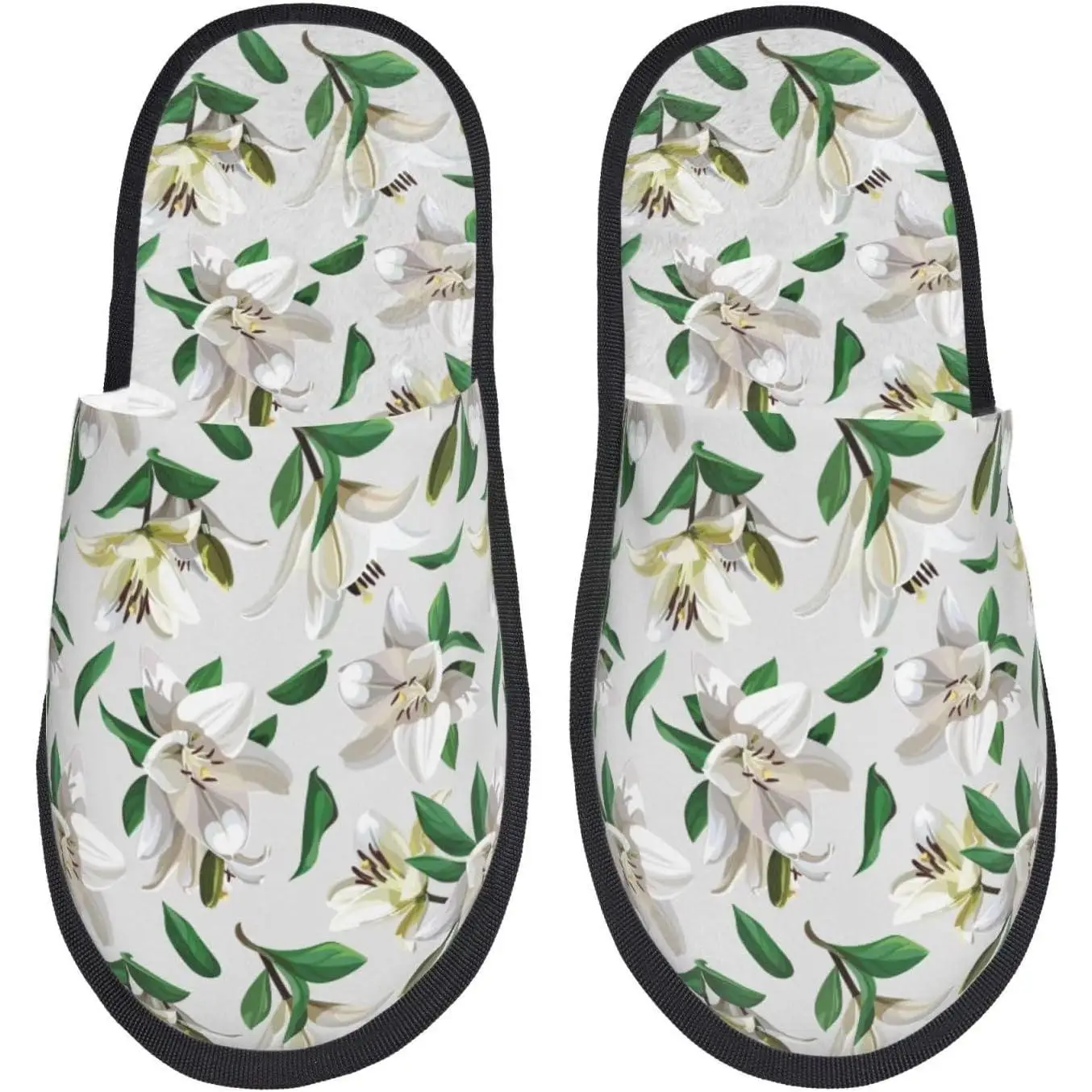 

Женские нечеткие без шнуровки с цветочным принтом лилии, домашние и уличные зимние домашние тапочки, женские тапочки для спальни
