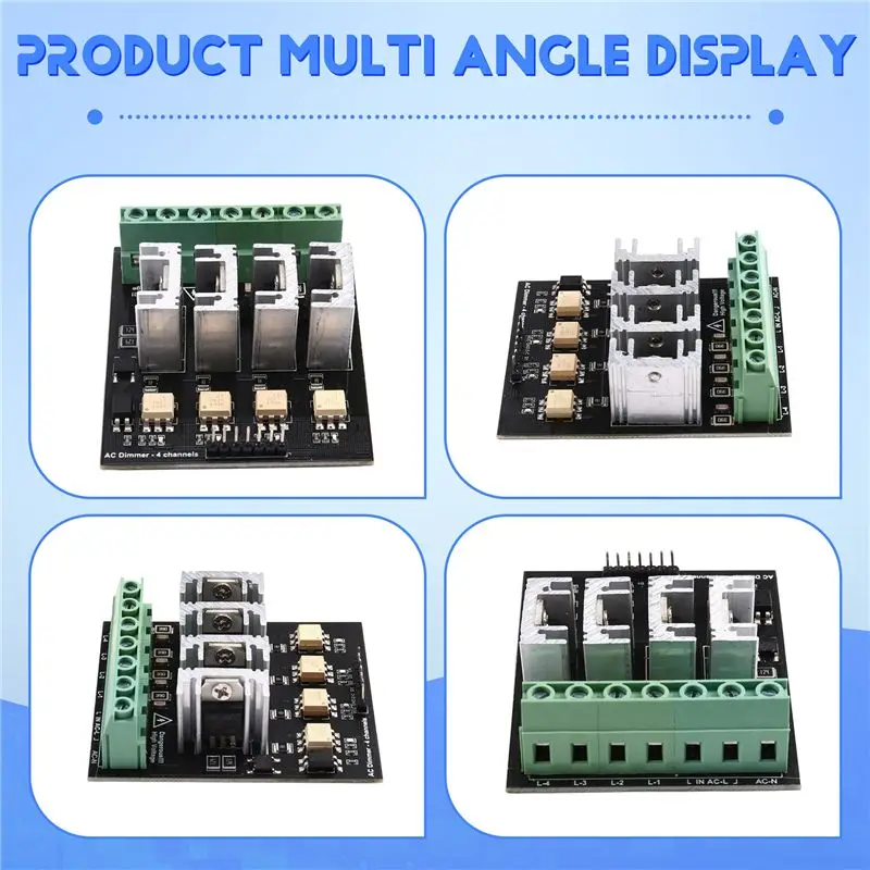 ABZC-AC Dimmer Module(4 Channel), 3.3V/5V Logic Input, 220V(5A-10A) Support, Light Lamp And Motor Control Module