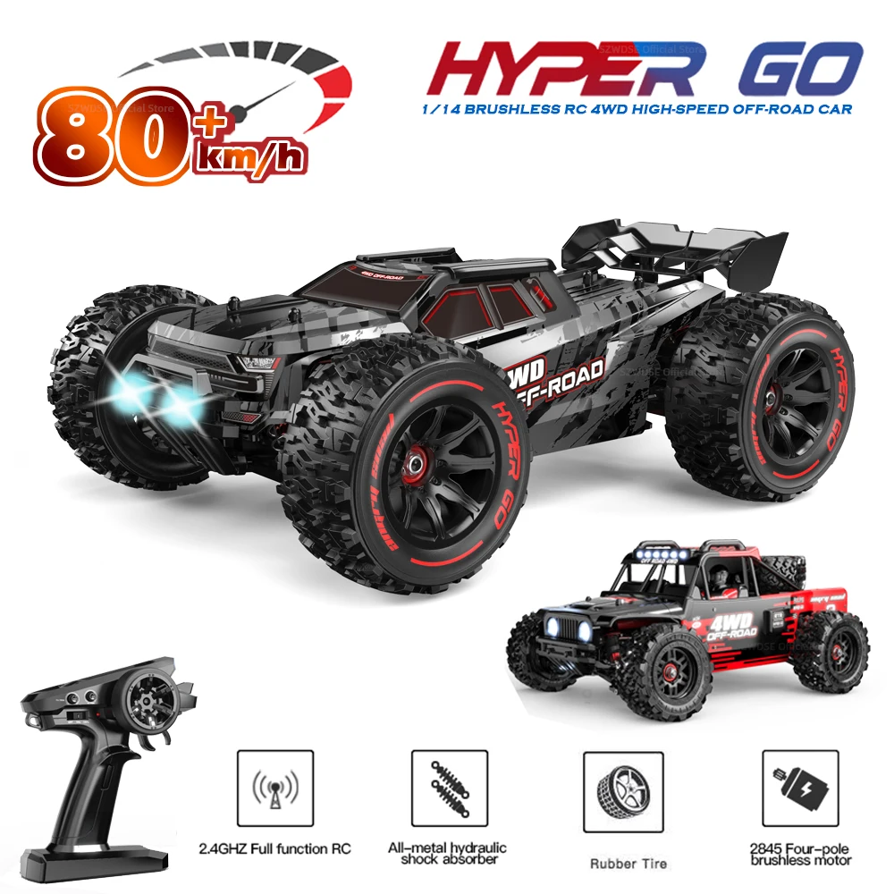 MJX 14210 14209 Brushless 1:14 RC Car 80KM/H 4WD Electric High Speed Off-Road RC Drift Monster Truck VS WLtoys 144010 Toys