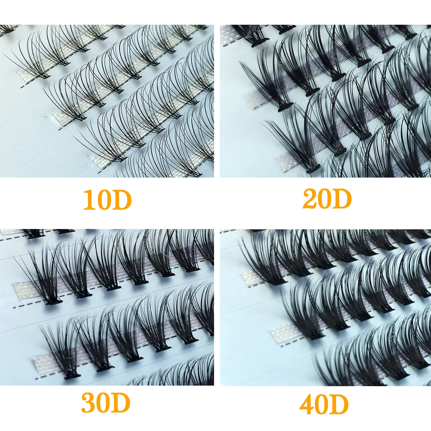 60/100 Bundles Eyelash Extensions  Individual Cluster Lashes Bunches Premade Russian Volume Fans 20/30D Logo design DIY Makeup