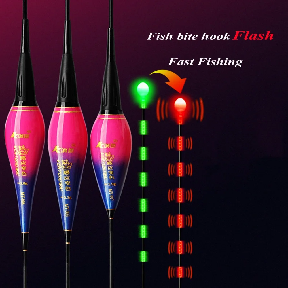 1pc LED Light Smart Fishing Led Light Float Luminous Gravity Sensing Chip Electronic Seven-Star Float Accessories