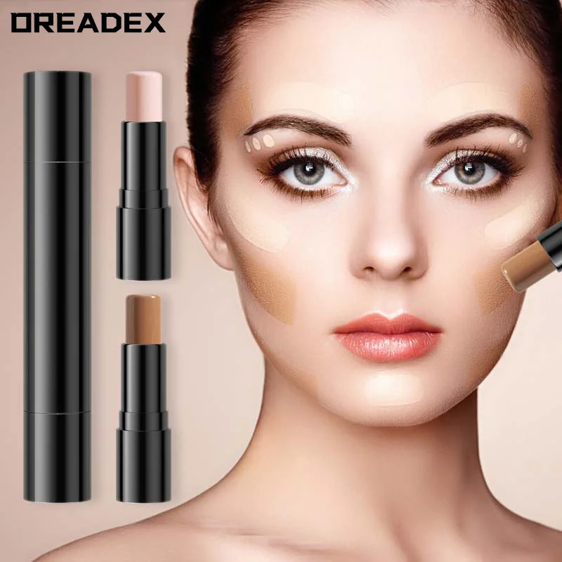 OREADEX 2 in1 Face Brown Bronzer Contour Stick Face Foundation Make Up Pen Smooth Contour Shadow Highlight Concealer Cosmetics