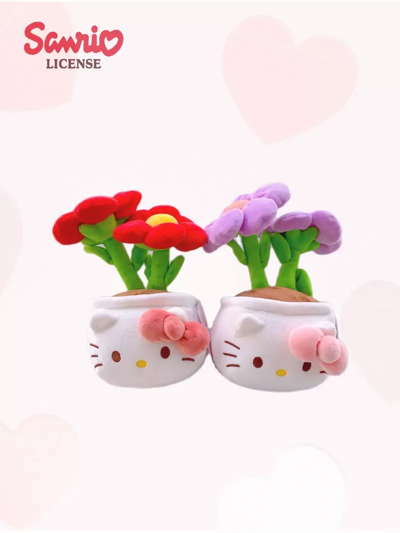 

Hello Kitty Sanrio подлинный КТ плюшевый в горшке кошка Выпускной сезон подарок цветочное украшение кукла может быть собрана и подарена