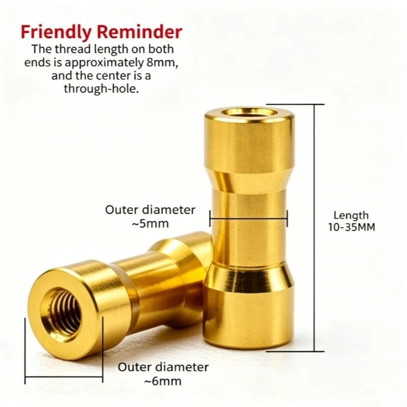 50pcs M3 Double Round Aluminum Spacer Stand Aluminum Spacer Studs Suitable for RC Parts Model M3x10/15/20/25/28/30/35mm OD=6mm