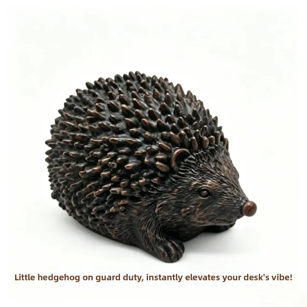 Lifelike Resin Hedgehog Key Storage Box Desktop Animal Figurine Organizer for Home Garden Decor Gift