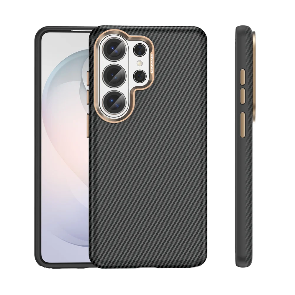 

High-end Kevlar Faux Carbon Fiber Leather Magnetic Case for Samsung Galaxy S26 Ultra/S25/S24 Sleek Business Military Grade Case