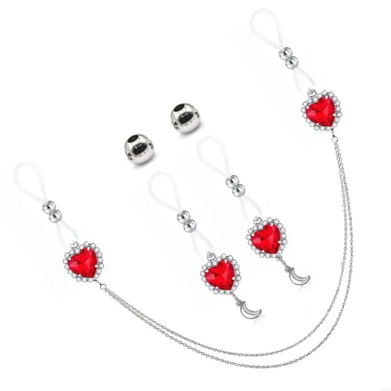 N0PE Rhinestones Nipple Chain NonPiercing Nipple Jewelry For Women Beach and Event