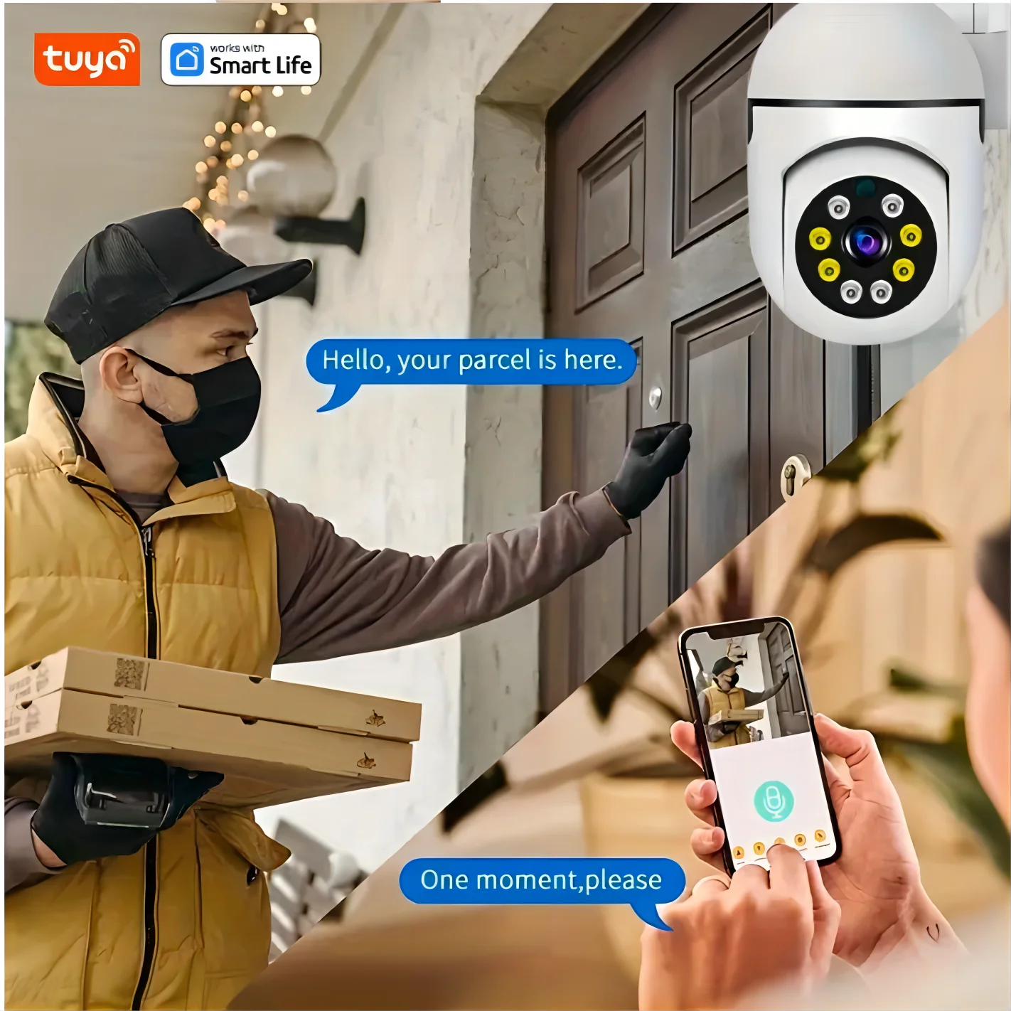 Tuya Smart 2.4G WiFi Indoor Camera Smart Home Security Video Surveillance Supprt Two Way Audio Mobile Motion