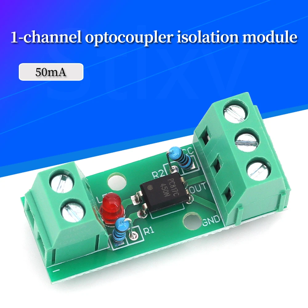 1/5/10PCS 3V~24V 1 Channel Optocoupler Isolation Module PC817 EL817 Photoelectric Isolator Rail Holder PLC Drive Motor Board